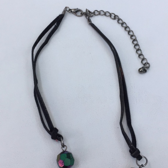 2 flower design beaded choker necklaces, excellent - Picture 3 of 7